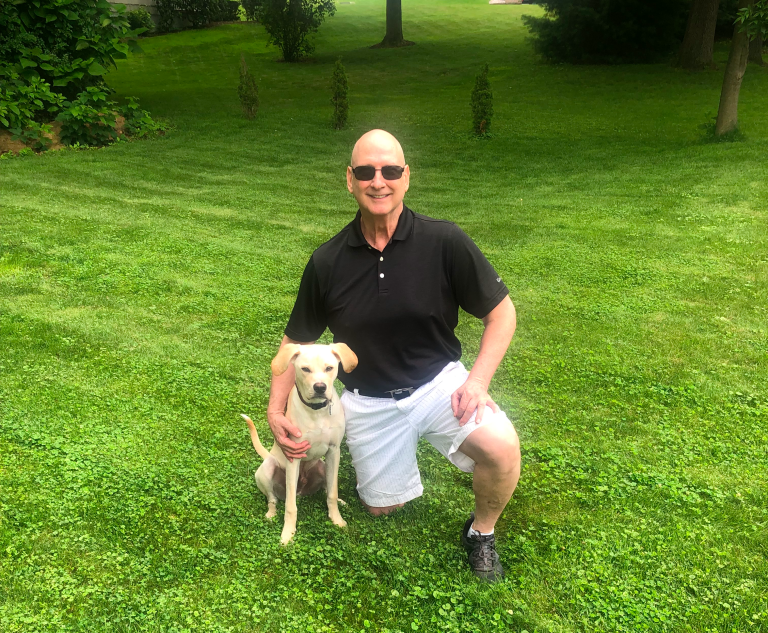 Professional dog obedience training session in a Southington, CT home.